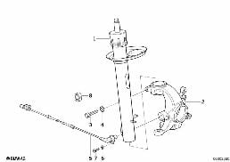 Veerelement voor/schokdempers diagram for BMW 5 Series E34 525ix