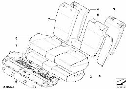 SEAT, REAR, UPHLSTRY/COVER, LOAD-THROUGH diagram for BMW X3 E83 2.5i