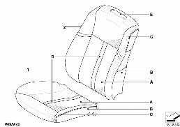 Housse ind. siège confort Cuir Klima diagram for BMW 5 Series E60 525i