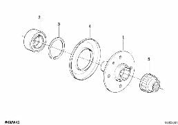 Legering van het wiel diagram for BMW 5 Series E34 525ix