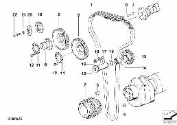 TIMING AND VALVE TRAIN-TIMING CHAIN diagram for BMW 5 Series E34 M5 3.8