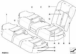 Ind. siedz. podst. tyl. skóra klim., U6 diagram for BMW 7 Series E65 745i