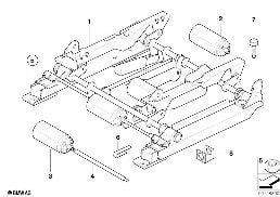 FRONT SEAT RAIL diagram for BMW Z3 E36 M
