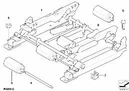 FRONT SEAT RAIL diagram for BMW Z3 E36 M