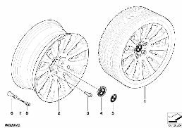 BMW LA WHEEL, RADIAL SPOKE 118 diagram for BMW 6 Series E63 650i