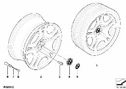 BMW light alloy wheel,spider spoke 92 diagram for BMW 7 Series E65 745i