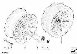 BMW LA WHEEL/DOUBLE SPOKE 120 diagram for BMW 6 Series E63 650i
