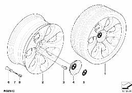 BMW LA WHEEL, ELLIPSOID STYLING 121 diagram for BMW 6 Series E63 650i