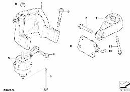 Zawieszenie silnika diagram for BMW MINI R50 Cooper