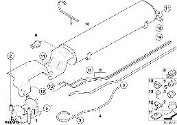 Regulacja poziomu/zbiornik ciśn. diagram for BMW X5 E53 4.8is