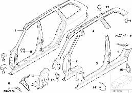 Szkielet boczny diagram for BMW 5 Series E39 520d