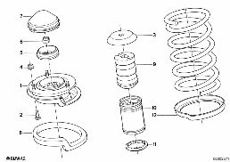GUIDE SUPPORT/SPRING PAD/ATTACHING PARTS diagram for BMW 5 Series E34 535i