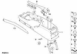 CENTER CONSOLE diagram for BMW 5 Series E60 LCI 523Li