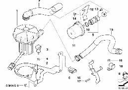 废气有害成份减小的空气泵 diagram for BMW 5 Series E60 545i
