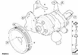Pompa wspom. kierow./Dynamic Drive diagram for BMW 5 Series E60 LCI 525d
