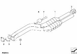 Silencieux avant diagram for BMW Z4 E85 2.5i