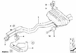 système d'échappement arrière diagram for BMW Z4 E85 2.5i