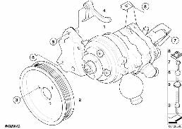 Pompa wsp. kier./DynamicDrive/ukł. akt. diagram for BMW 5 Series E60 LCI 525d