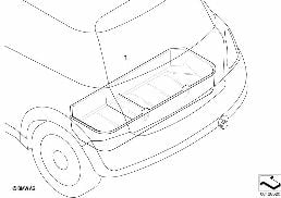 Luggage compartment pan diagram for BMW MINI R50 Cooper