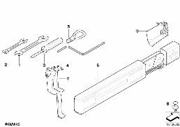 CAR TOOL/WARNING TRIANGLE diagram for BMW X3 E83 LCI 3.0sd