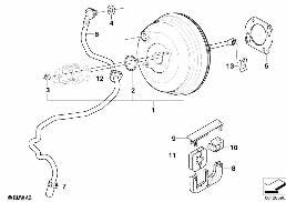 Wspomaganie siły hamowania, podciśn. diagram for BMW X5 E53 4.8is