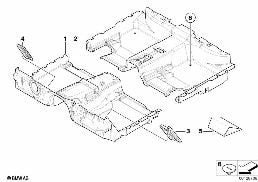 Wykładzina podłogowa diagram for BMW 7 Series E65 745i