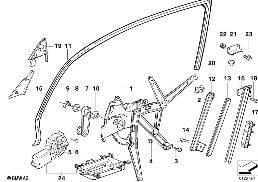 DOOR WINDOW LIFTING MECHANISM FRONT diagram for BMW 3 Series E36 323i