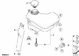 COOLING WATER EXPANSION TANK diagram for BMW 5 Series E61 LCI 525d