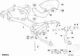 FRONT AXLE SUPPORT/WISHBONE diagram for BMW 7 Series E38 735i