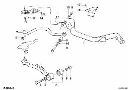 CROSS MEMBER/WISHBONE/ROD diagram for BMW 5 Series E34 535i