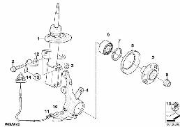 Kol. McPh.przed./łoż. wah./łoż. koła diagram for BMW X5 E53 4.8is