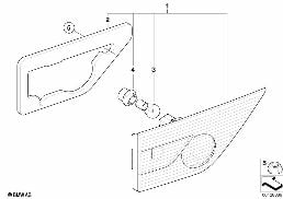 REAR LIGHT IN TRUNK LID diagram for BMW X3 E83 3.0d