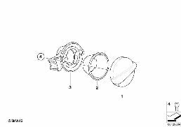 Doposażenie - pokrywka wlewu, chrom. diagram for BMW MINI R50 Cooper