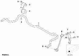 Barre antiroulis avant diagram for BMW 5 Series E39 525td
