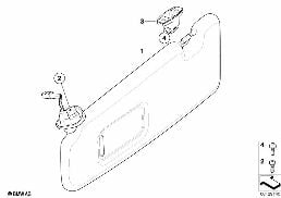 Pare-soleil diagram for BMW 6 Series E64 650i