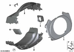 Steering column trim diagram for BMW Rolls-Royce Phantom RR1 Phantom