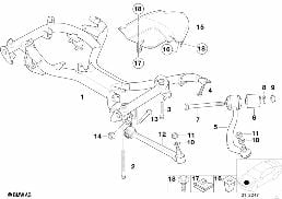 FRONT AXLE SUPPORT/WISHBONE diagram for BMW 5 Series E39 540i