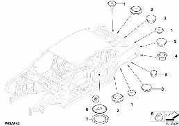 Pokrywka zamykająca/Korek zamykający diagram for BMW 7 Series E65 745i