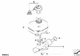BRAKE MASTER CYLINDER/EXPANSION TANK diagram for BMW X3 E83 LCI 3.0sd