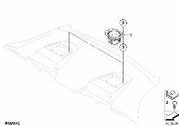 Elem. poj. głośnika podłogi schowka diagram for BMW 6 Series E63 LCI 650i