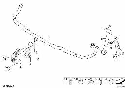 STABILIZER, FRONT diagram for BMW 5 Series E61 LCI 520d
