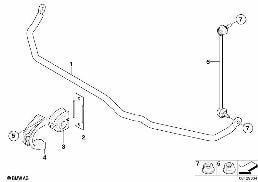 Estabilizador dianteiro diagram for BMW 7 Series E66 750Li