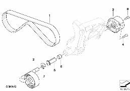 Remdrift/klimakompressor diagram for BMW 5 Series E60 530d