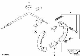 PARKING BRAKE/BRAKE SHOES diagram for BMW X3 E83 LCI 3.0sd