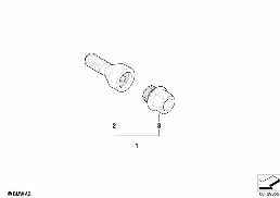 Zamek do śrub kół z adapterem diagram for BMW 7 Series E65 745i