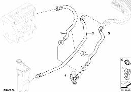 WATER HOSES/WATER VALVE diagram for BMW X3 E83 3.0i