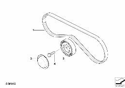 皮带传动 空调压缩机 diagram for BMW 3 Series E36 318i