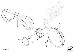 Remdrift/klimakompressor diagram for BMW 3 Series E36 325tds