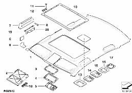 Pavillon / Poignée de maintien diagram for BMW 5 Series E39 525td
