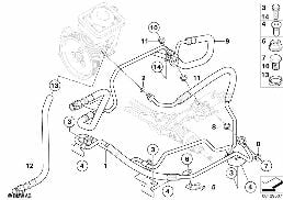 Hydr. układ kier./przewody oleju diagram for BMW 5 Series E60 LCI 525d